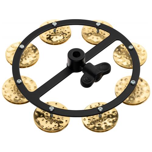 Image 1 - Meinl Percussion 5" Headliner® Series Hihat Tambourine, Single row, Hammered brass jingles - HTHH1B-BK